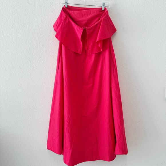 NWT Anthropologie Strapless Flounce A-Line Midi Dress Pink Rose Size XS - Picture 5 of 7